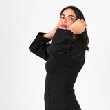 The Interlock Knit Top — in Ink Black