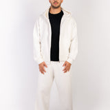 The Men Zip Up Set — in White