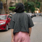 The Crop Tee — in Charcoal Grey