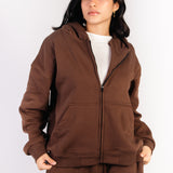 Women Zip-Up — in Brown