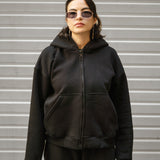 Women Zip-Up — in Black