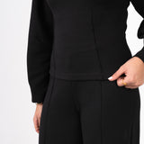 The Interlock Knit Top — in Ink Black