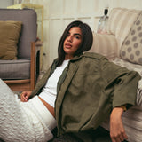 Pre Orders Suede Bomber Jacket – In Olive