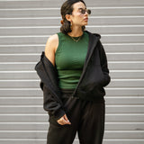 Women Zip-Up — in Black