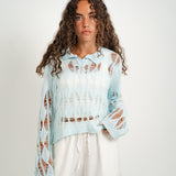 The Knit Collar — in Sky Blue