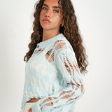 The Knit Collar — in Sky Blue