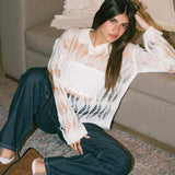The Knit Collar — in Pearl White