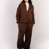 Women Zip-Up — in Brown