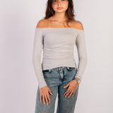 The Off Shoulder Top — In Silver