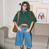The Crop Tee — in Sage