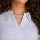 The Collar Top — in Pearl