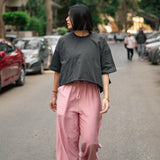 The Crop Tee — in Charcoal Grey