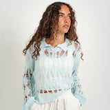 The Knit Collar — in Sky Blue