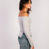 The Off Shoulder Top — In Silver