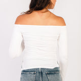 The Off Shoulder Top — in Pearl