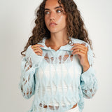 The Knit Collar — in Sky Blue