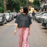 The Crop Tee — in Charcoal Grey