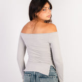 The Off Shoulder Top — In Silver