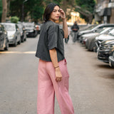 The Crop Tee — in Charcoal Grey