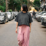 The Crop Tee — in Charcoal Grey