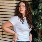 The Collar Top — in Pearl