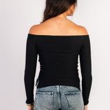 The Off Shoulder Top — in Soft Noir
