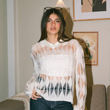 The Knit Collar — in Pearl White