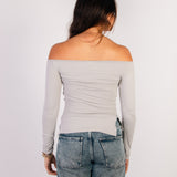 The Off Shoulder Top — In Silver