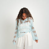 The Knit Collar — in Sky Blue