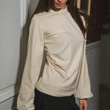 The Puffed Sleeve Top- in Cream