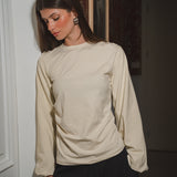 The Puffed Sleeve Top- in Cream