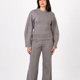 Grey Interlock Knit Pants