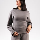 Grey Interlock Knit Top