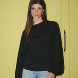 The Puffed Sleeve Top in black