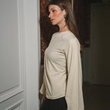 The Puffed Sleeve Top- in Cream