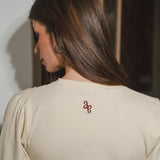The Puffed Sleeve Top- in Cream