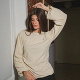The Puffed Sleeve Top- in Cream