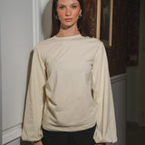 The Puffed Sleeve Top- in Cream