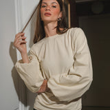 The Puffed Sleeve Top- in Cream