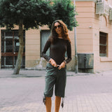 Brown and Baby Pink Contrast Long Sleeve Top