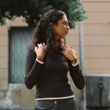 Brown and Baby Pink Contrast Long Sleeve Top