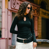 Black Japenese long sleeve top