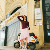 Burgundy Bell sleeve top