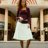 Burgundy Square neck long sleeve top