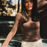 Brown Bell sleeve top