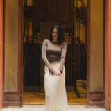 Brown Bell sleeve top