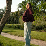 The Bat Hoodie - in burgundy