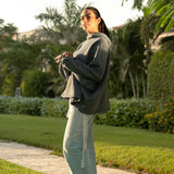 The Bat Hoodie - in Steel blue