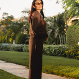 Brown Straight Fit Sweatpants