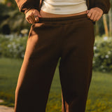 Brown Straight Fit Sweatpants